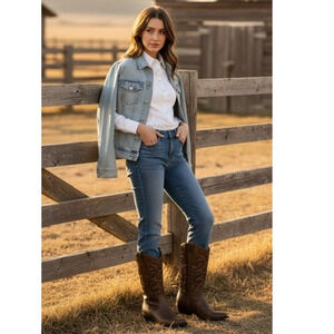 Soda Women's Western Cowboy Boots Brown Mid-Calf Pull On Pointed Toe Size 8